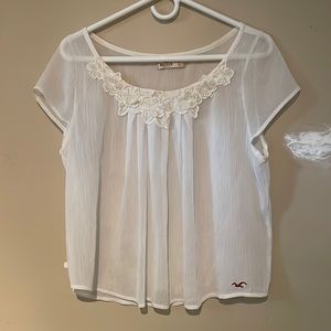 Hollister Sheer White Shirt